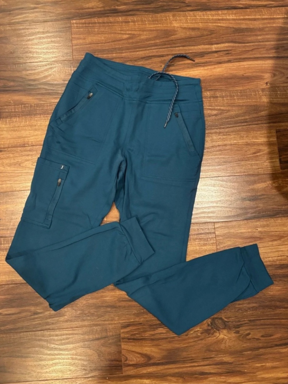 Jaanuu Carribean Blue 10 pocket jogger scrub pants